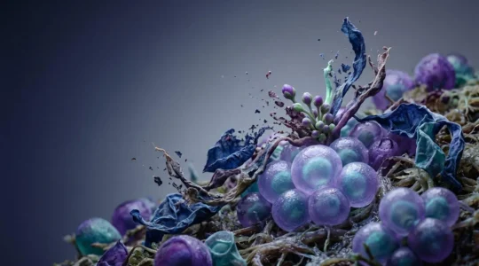Conceptual representation of cellular autophagy process during intermittent fasting showing biological regeneration