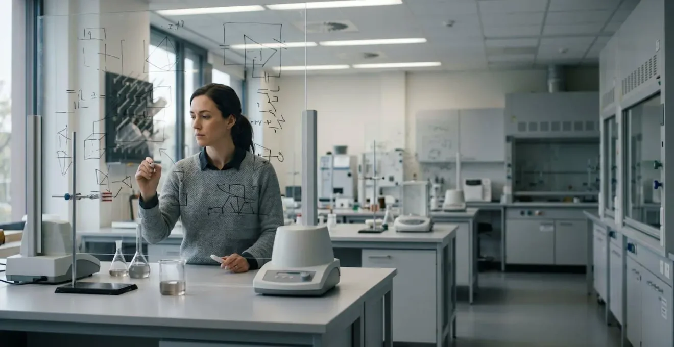 Professional scientist examining research data with critical analytical approach in modern laboratory setting