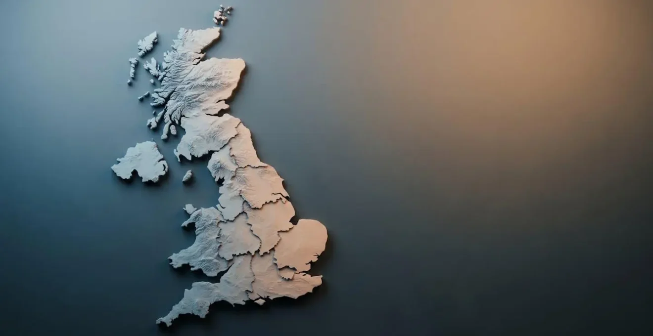 Symbolic representation of UK healthcare geographic inequality affecting fertility treatment access