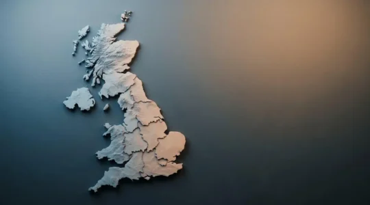 Symbolic representation of UK healthcare geographic inequality affecting fertility treatment access